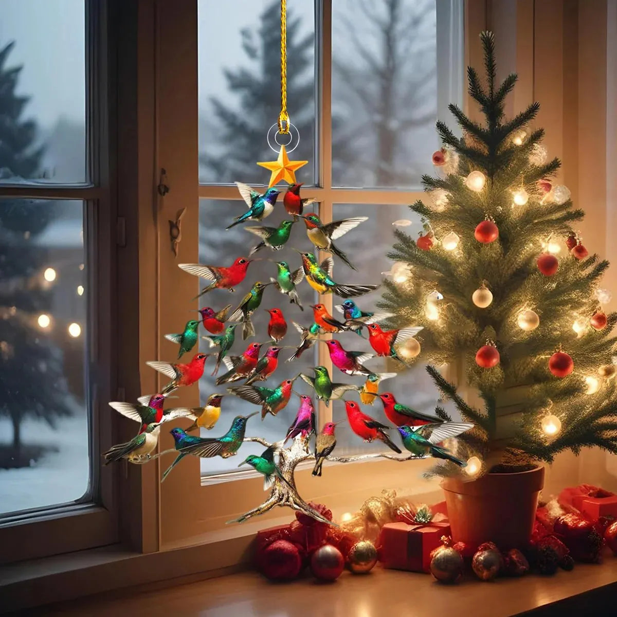 🔥🐦🎄Hummingbird Christmas 2D Acrylic Ornament