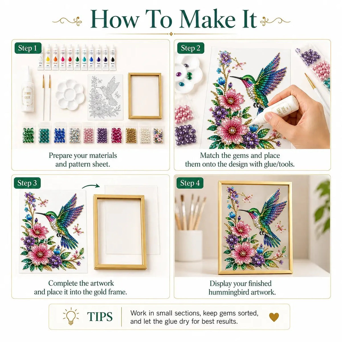🔥HOT SALE🔥 LAST DAY 49% OFF – ✨Sparkling Nature Crystal Art Kit | Colorful Crystal Gems, Guided Pattern, Complete Tools & Gold Display Frame 🌿💎
