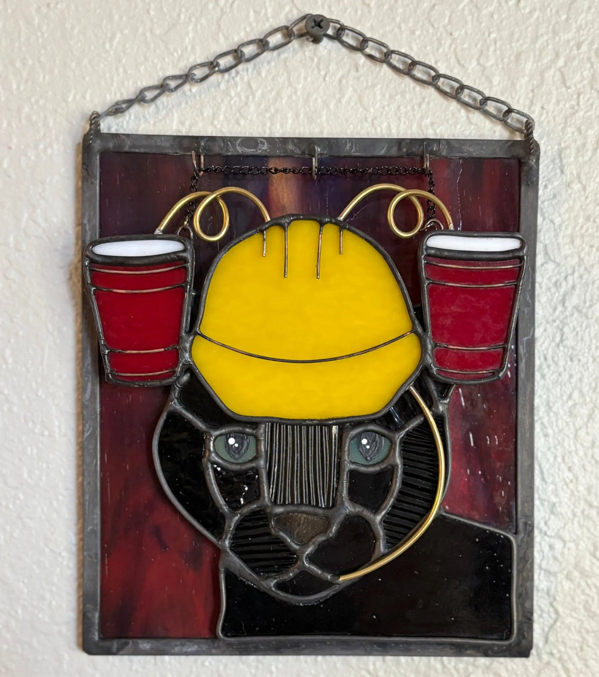🔥Last Day 49% OFF -  🐆✨Stained Glass Black Cat Suncatcher Window Hanging Decor, Interchangeable Hat Design