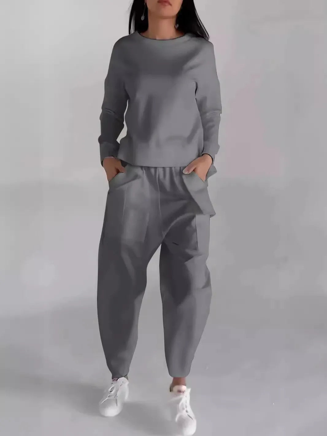 Casual Long Sleeve Drawstring Back Two Piece Suit (Buy 2 Sets Free Shipping)