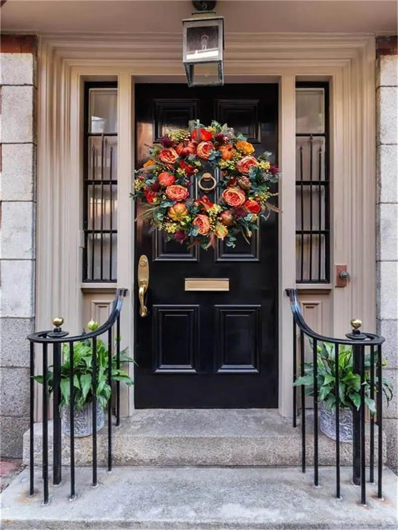 🔥HOT SALE🔥💖Last Day 49% OFF💖Fall Peony And Pumpkin Wreath - Year Round Wreath--🔥BUY 2 FREE SHIPPING