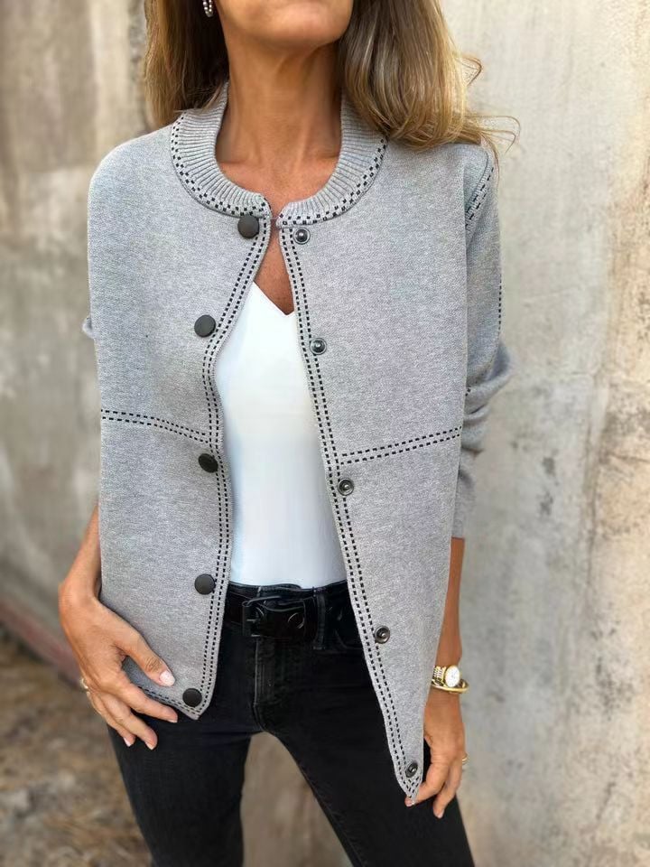 Classic Knit Bomber Cardigan Jacket