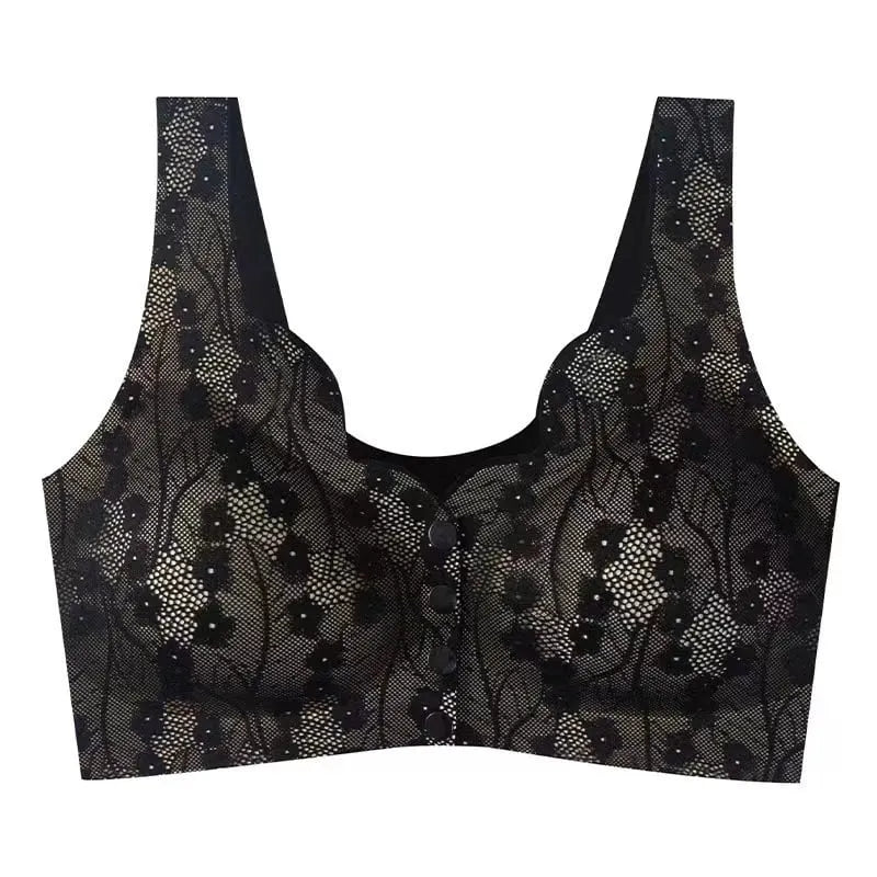 ✨SALE 49% 🔥🔥🔥– Plus Size Zero Feel Lace Full Coverage Front Closure Bra