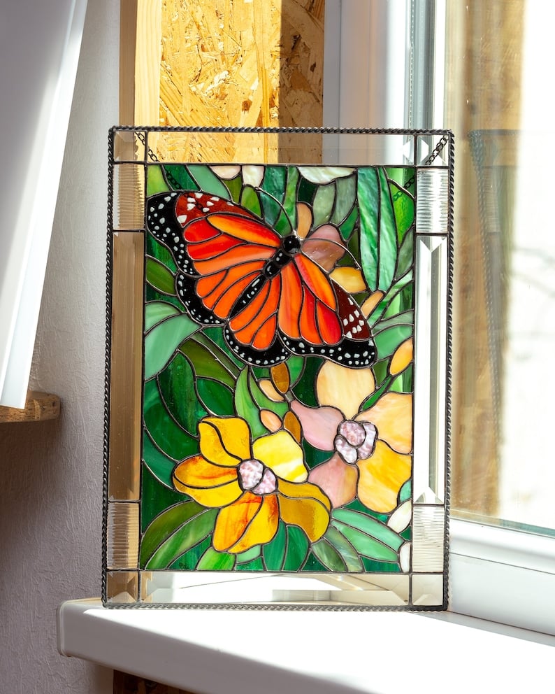 ⏰New Years Sale - 49% Off 🎉Cardinal Stained Glass Window Panel🦜🦜