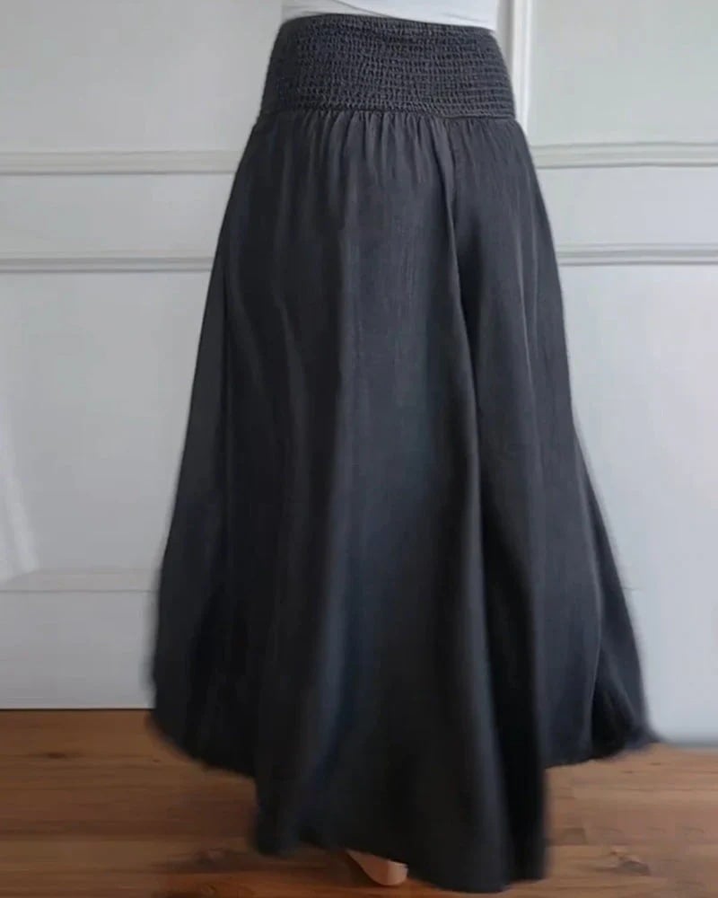 Wide Skirt with Elastic Waistband