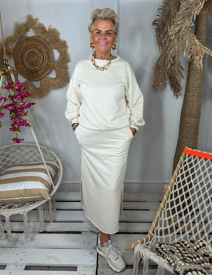 Solid Color Two-Piece Long Skirt Set