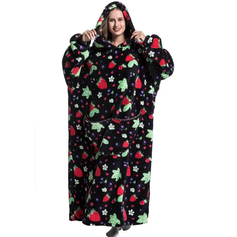 Cute Cartoon Print Hoodie Blanket