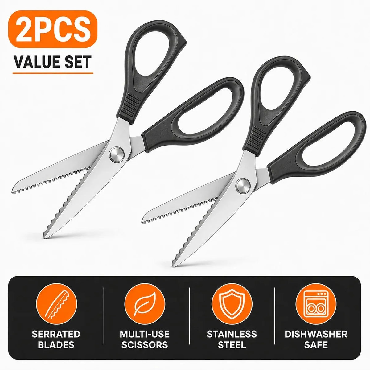 🔥 HOT SALE 🔥✂️ Professional Pinking Shears – Stainless Steel Zigzag Fabric Cutting Scissors