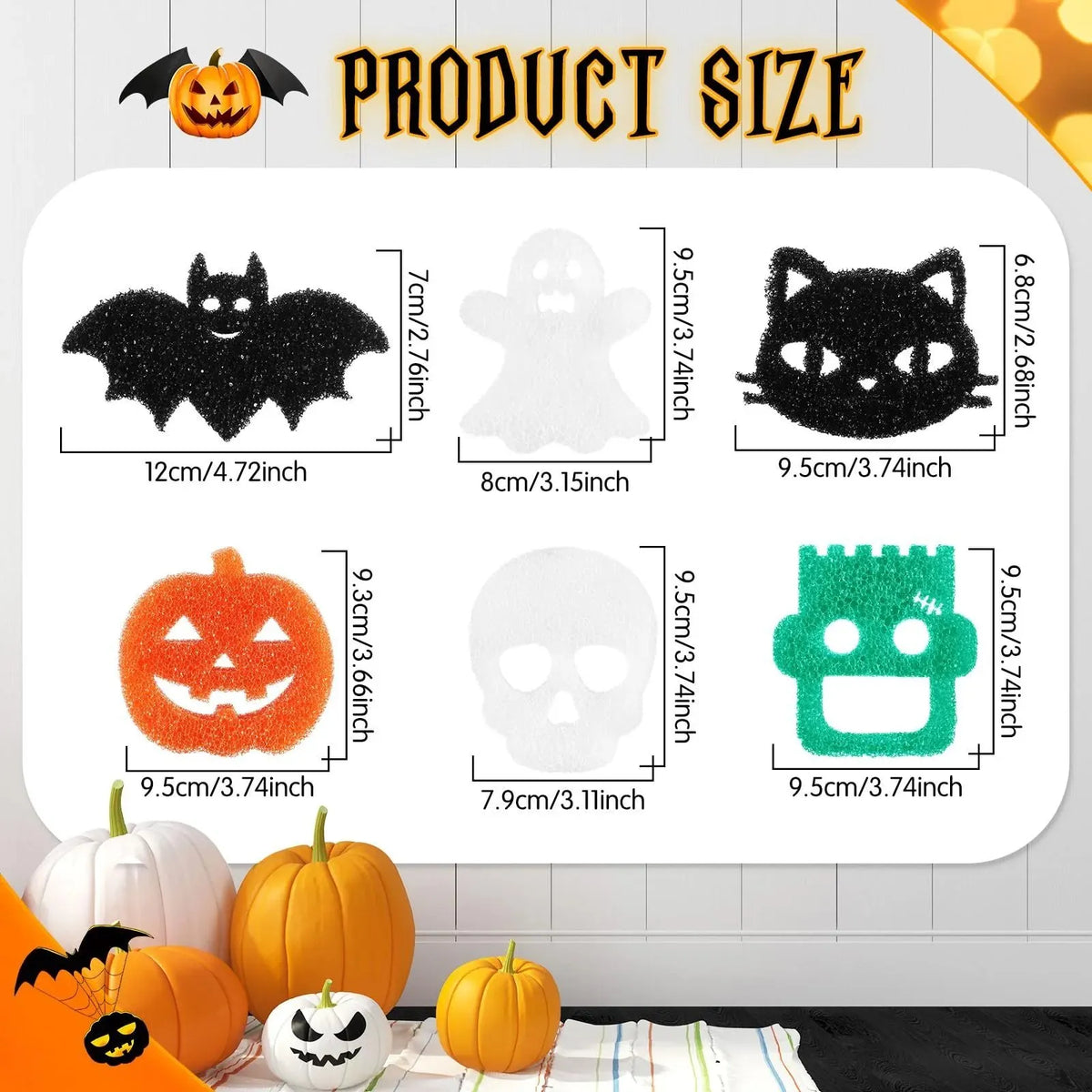 🎉6 Pcs Halloween Cleaning Sponges