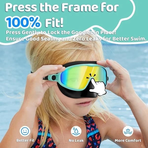 🏊‍♀️ Buy 1 Get 1 Free🏊‍♀️-2026 HD children's large frame waterproof and anti-fog swimming goggles