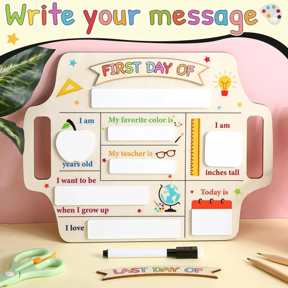 🔥Last Day 49% OFF - 🧑‍🏫✨Reusable First & Last Day of School Chalkboard Sign – Capture Every Milestone Memory