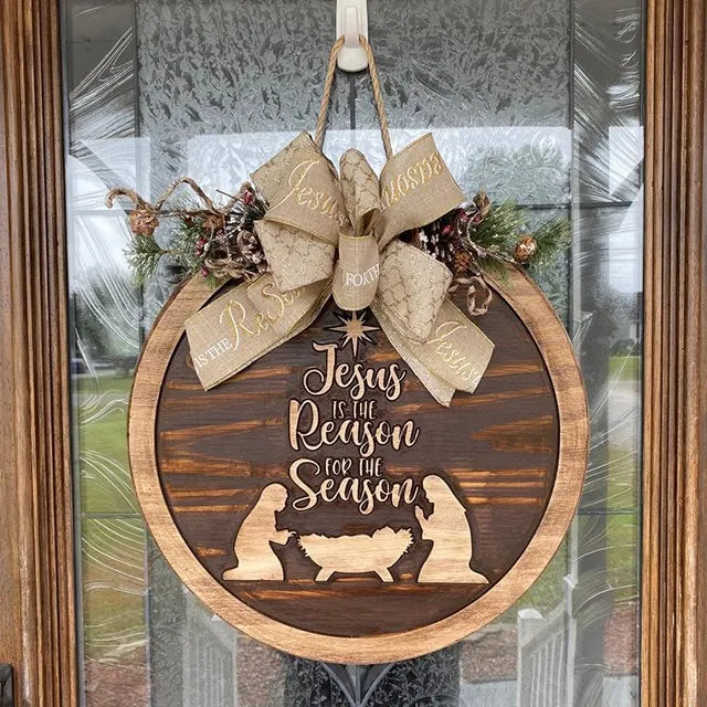 Christmas Sign-Jesus is the reason for the season,christmas wreath, jesus wreath, holiday wreath, decorative wreath