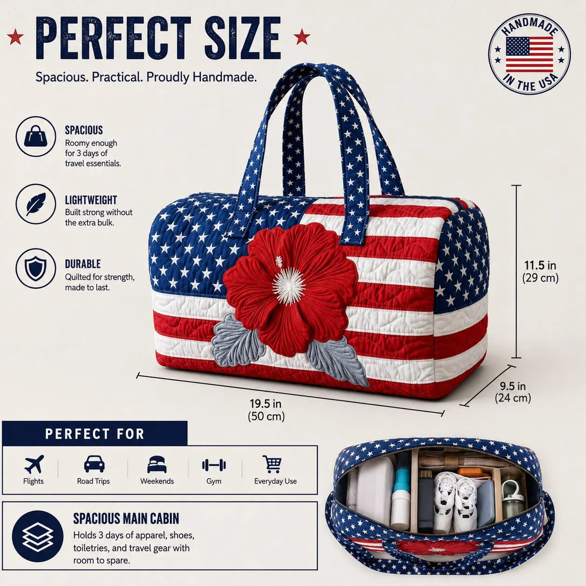🔥HOT SALE🔥Craftsman’s USA Quilted Duffle Bag