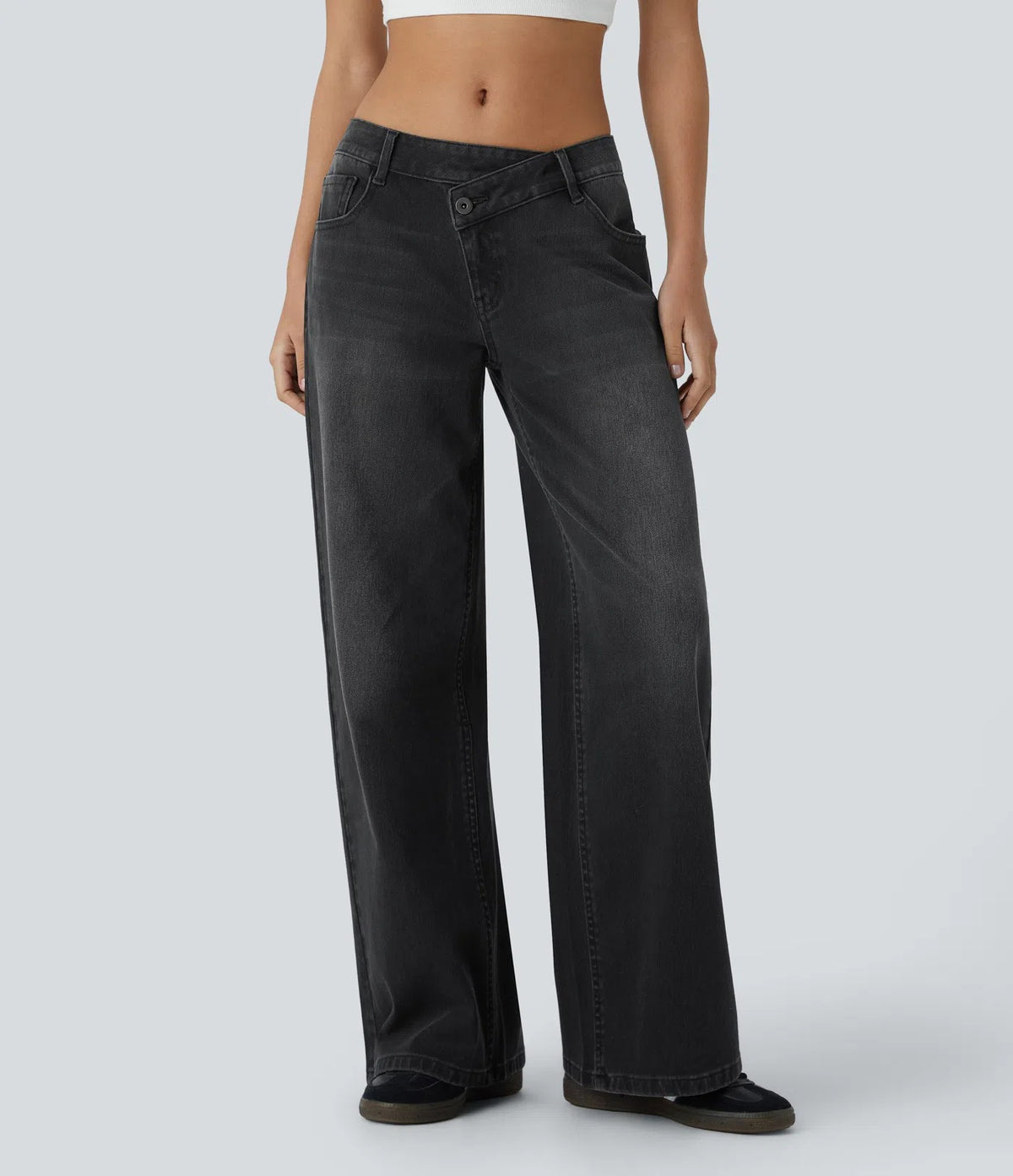 Women's Baggy Wide Leg Washed Casual Jeans