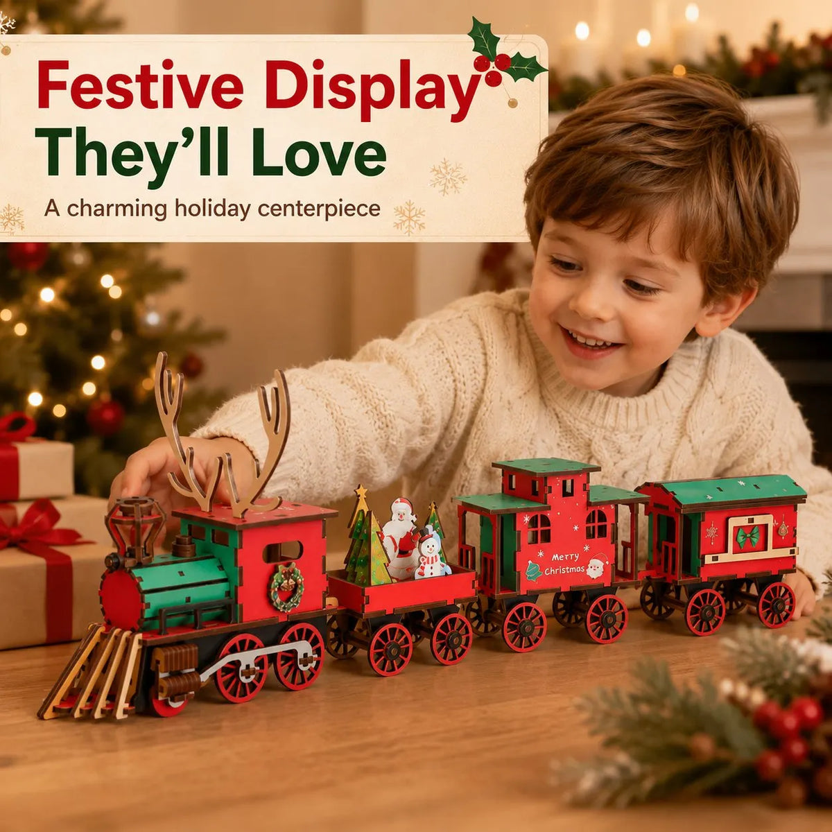 🔥LAST DAY 50% OFF – 🎅🎄DIY Christmas Wooden Train Set 3D Assembly Puzzle Kit(📦Buy 2 Free Shipping)