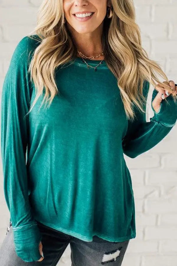 Mineral Wash Thumbhole Tee (Buy 2 Free Shipping)