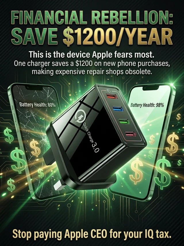 🎉Four-Port Travel Charger for Extended Phone Battery Life