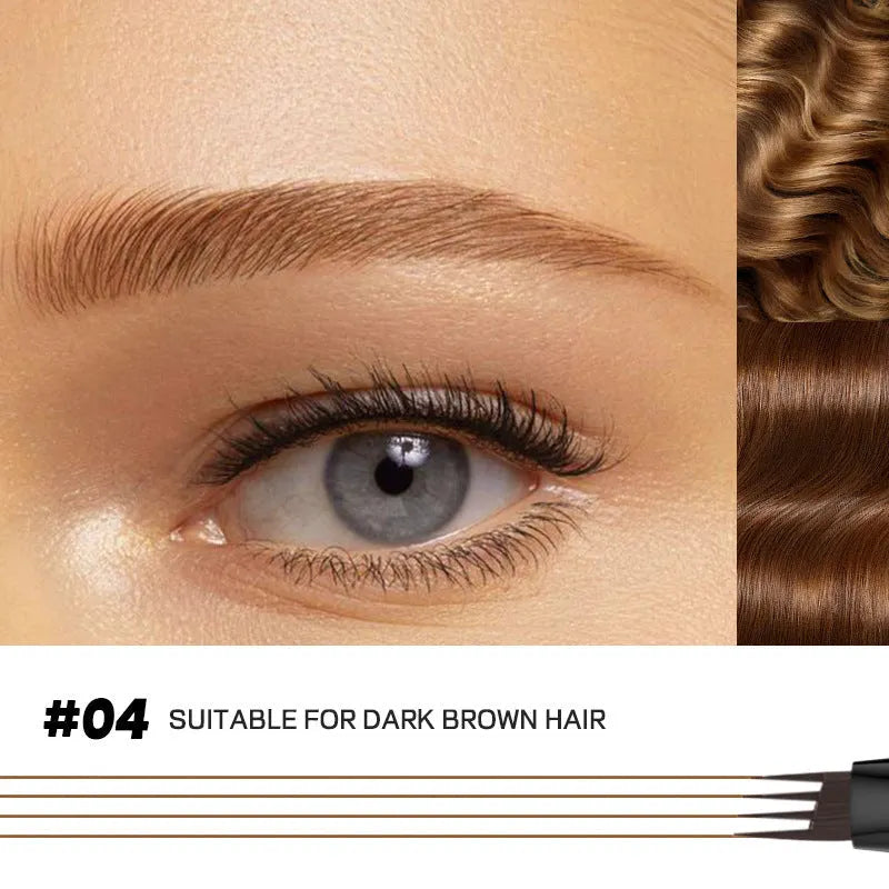 4 Tip Precise Eye Brow Makeup Pen for Natural Brows
