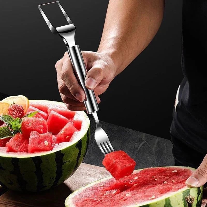 🎉2 in 1 Stainless Steel Fruit Cutter Fork Slicer