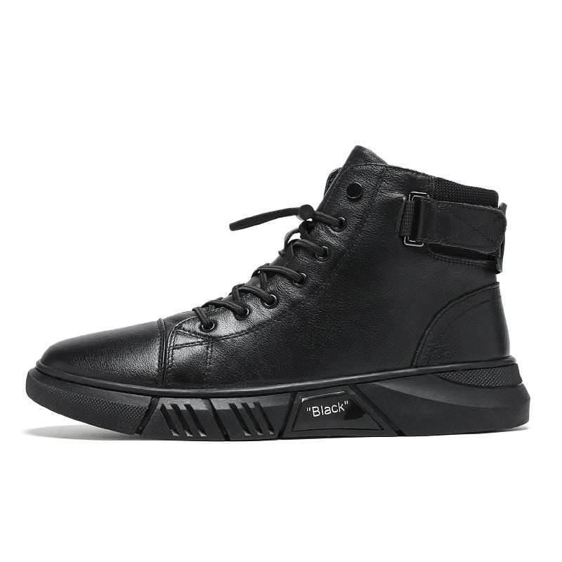 MARTINI' BLACK LEATHER BOOTS