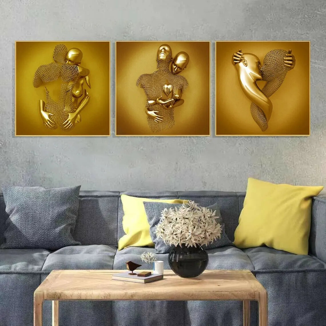 💞 Love Heart Gray-3D Art Wall