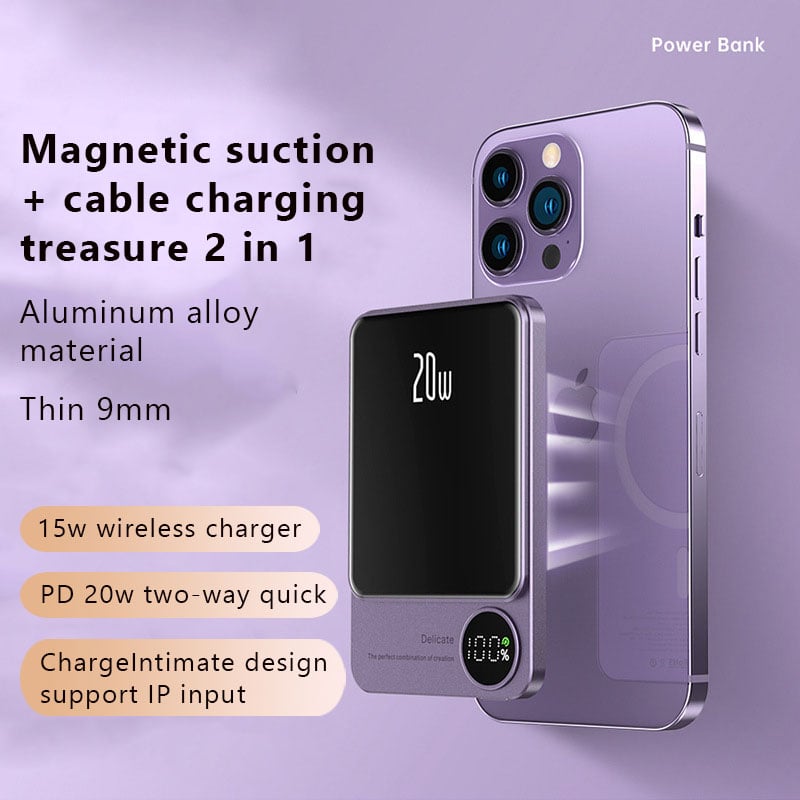 (🔥 Early Mother's Day Sale - BUY 1 FREE SHIPPING)- Powerbank Magnetic-(Buy 10000mAh save more)