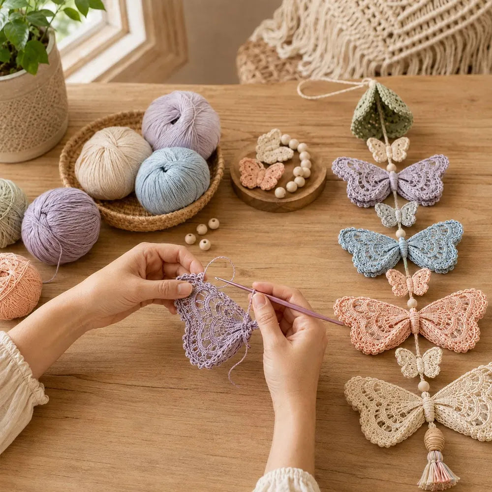 🔥 HOT SALE 🔥🔥LAST DAY 50% OFF - 🦋Butterfly Garden Cascade DIY Crochet Kit