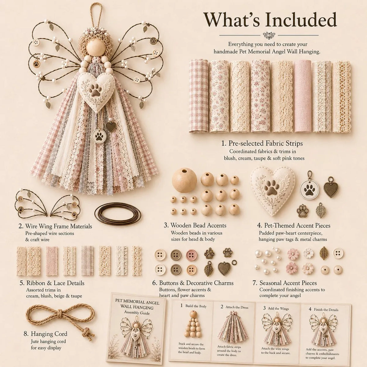 🔥 HOT SALE 🔥🪽 Angel Fabric Hanging DIY Kit