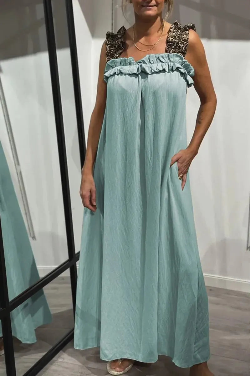 Women's Casual Sleeveless Maxi Dress with Pockets