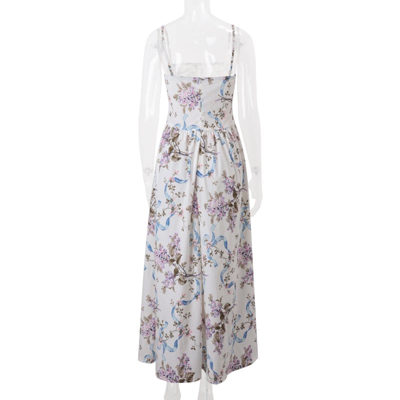 Cream Floral Print Sundress