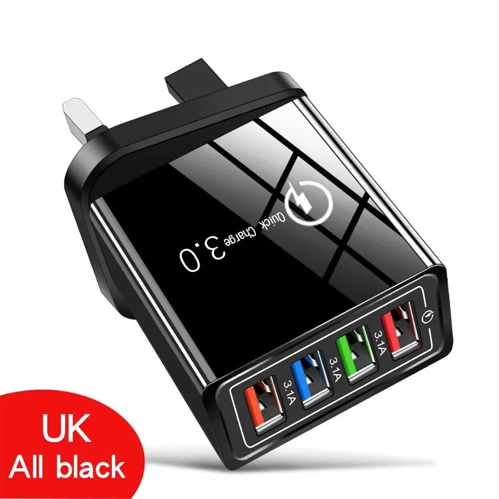 🎉Four-Port Travel Charger for Extended Phone Battery Life