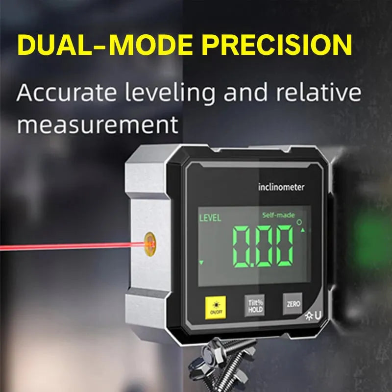 🔥HOT SALE🔥4-Side Magnetic Digital Angle Gauge with Laser