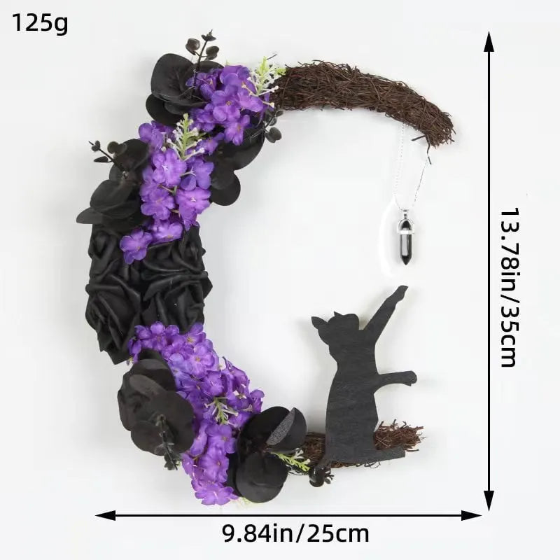 🎉49% OFF - 🐈‍⬛🌙Handmade Halloween Cat Wreath(📦Buy 2 Free Shipping)
