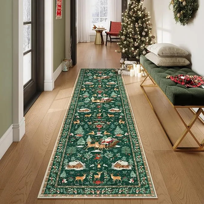 🔥HOT SALE🔥Soft Christmas Tree Santa Claus Carpet Runner