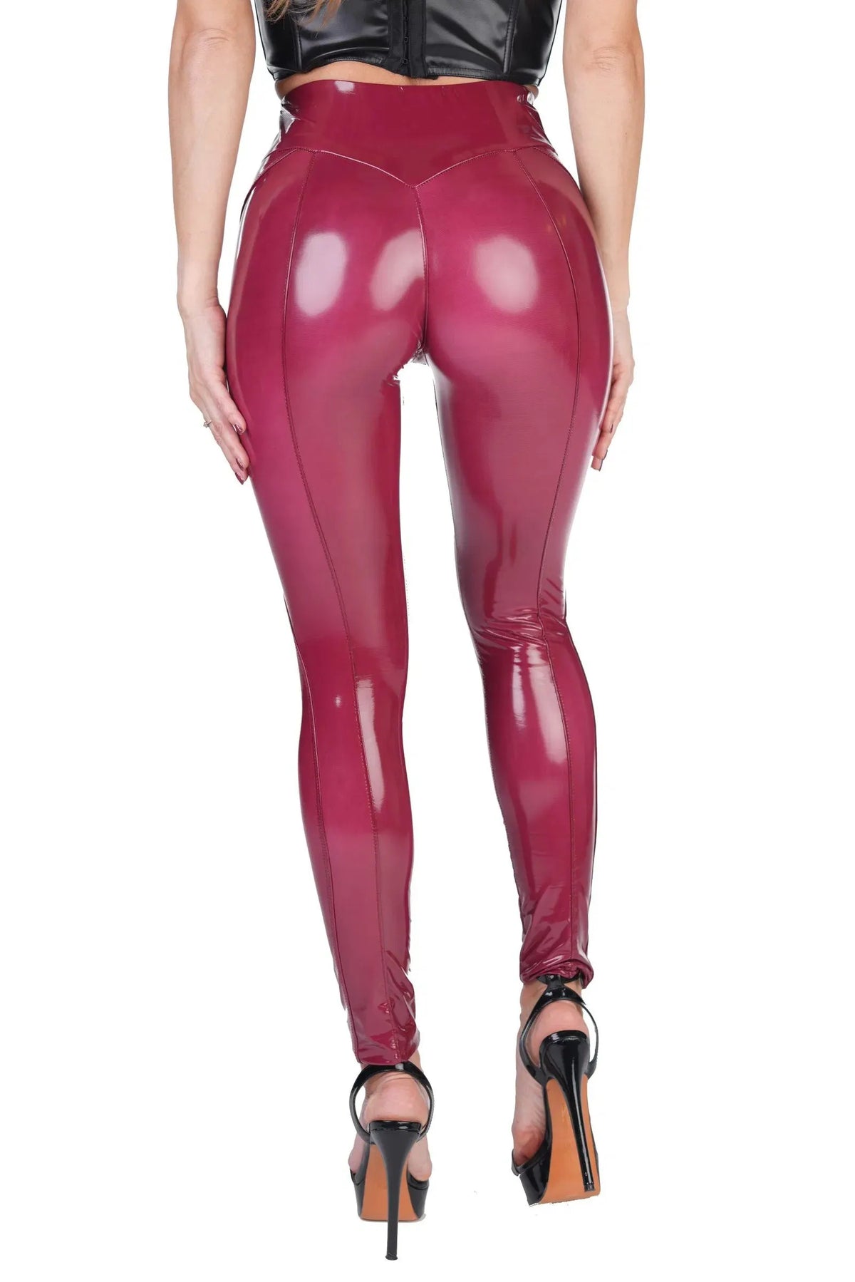 Sexy PU Faux Leather Zipper Hip-lifting Leggings