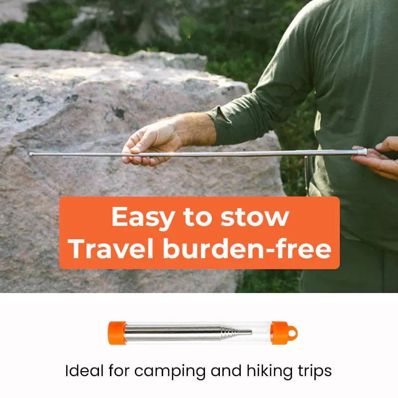 🔥 Extendable Pocket Fire Blower | Compact Stainless Steel Campfire Booster
