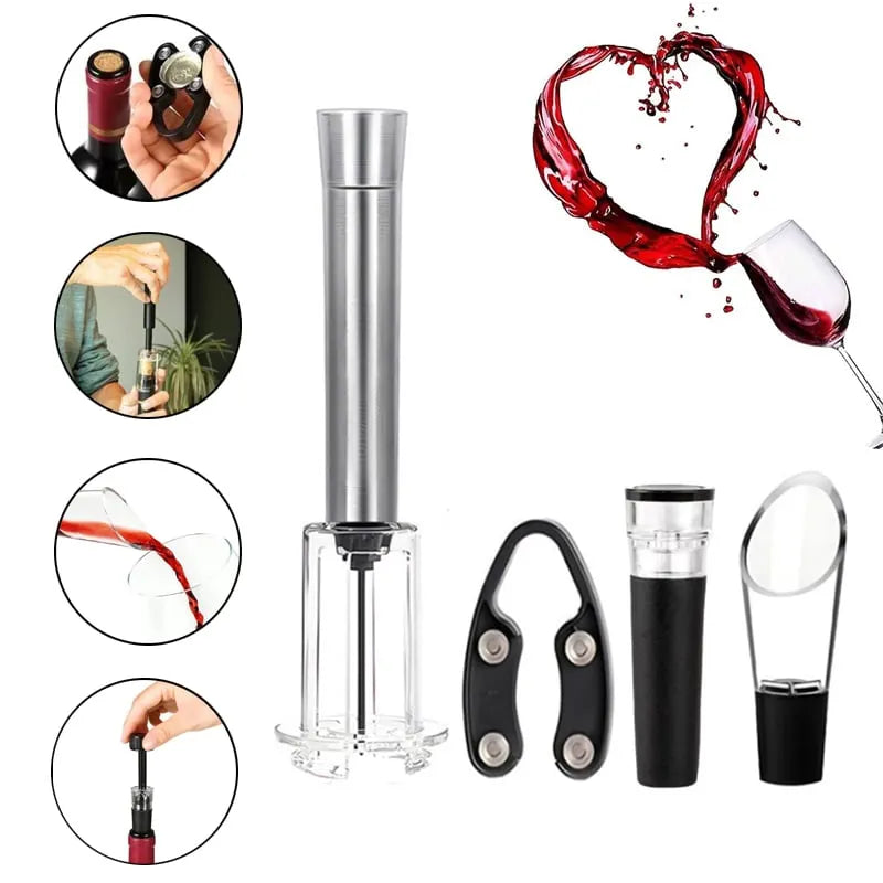 🔥 HOT SALE 🔥Air Pump Cork Remover Wine Bottle Opener Set