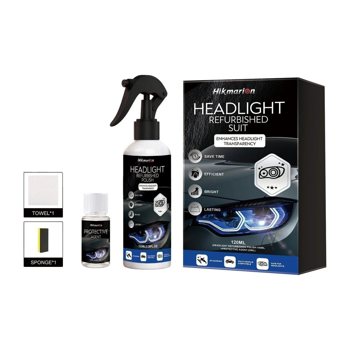 🎉🚗 49% OFF !!! 🔆 Professional Car Headlight Restoration Kit – Removes yellowing & scratches, restores clarity & UV protection – easy DIY solution ✨