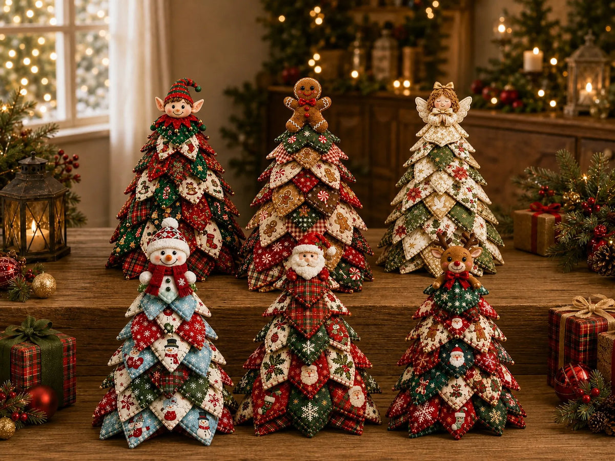 🔥 HOT SALE 🔥🔥LAST DAY 49% OFF - 🎄🧵DIY Quilted Christmas Tree Kit – Handmade Fabric Holiday Tabletop Tree Decor