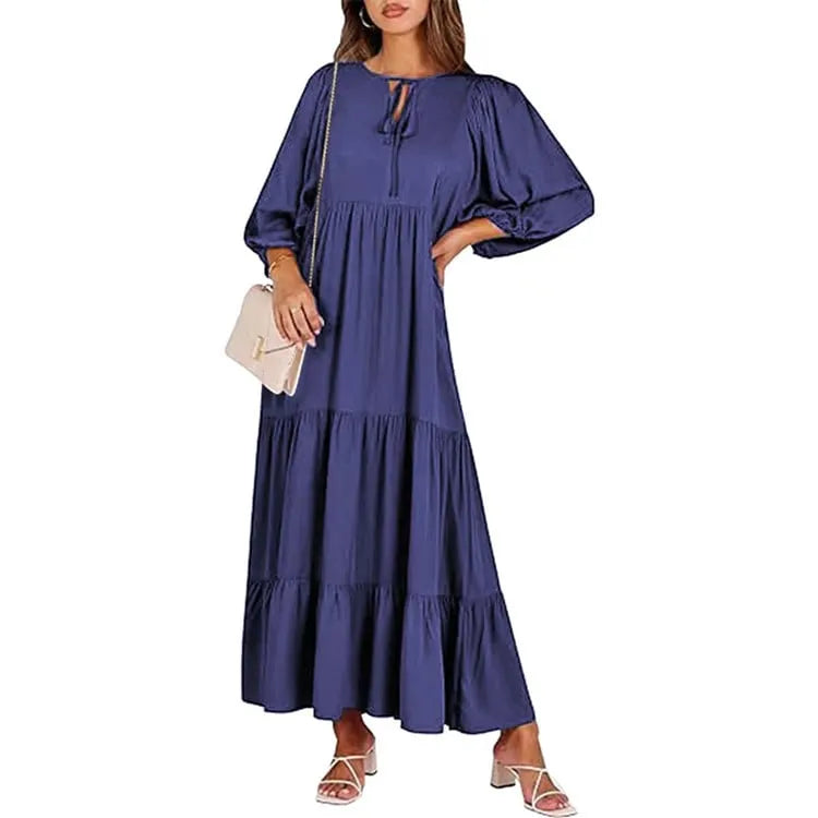 WOMEN'S PUFF SLEEVE FLORAL BOHO MAXI DRESS (BUY 2 FREE SHIPPING)