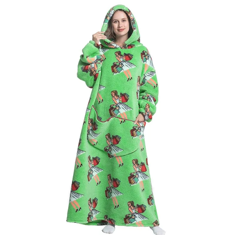 Cute Cartoon Print Hoodie Blanket