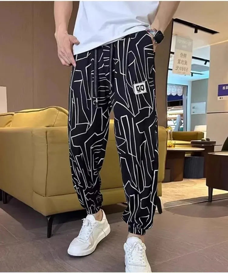Men's Printed Ice Silk Casual Cropped Pants (Buy 2 pieces for free shipping)