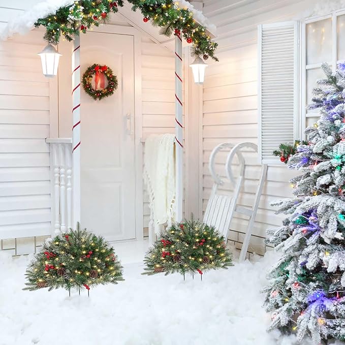 🔥Pre-lit Artificial Christmas Tree Urn Filler