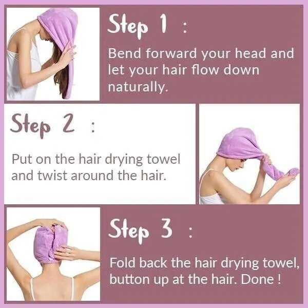 (🌲CHRISTMAS SALE NOW--40% OFF)Magic Instant Dry Hair Towel(BUY 2 GET 1 FREE NOW)