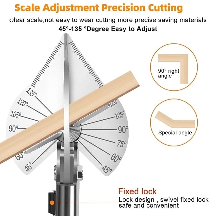 🎉 ⛏️Multi Angle Miter Shear Cutter, Stainless steel material, 45°-135° Adjustable Angle Trim Scissors Hand Tool