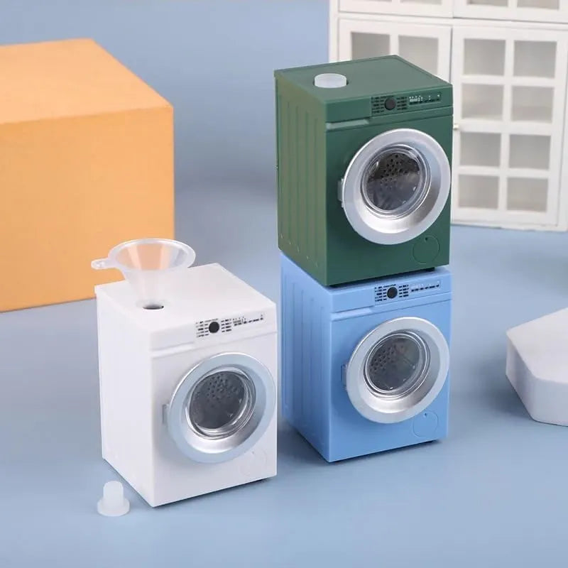 🌀Mini Washing Machine Model - Real Rotating Drum Design, 1:12 Dollhouse Miniature Washing Machine
