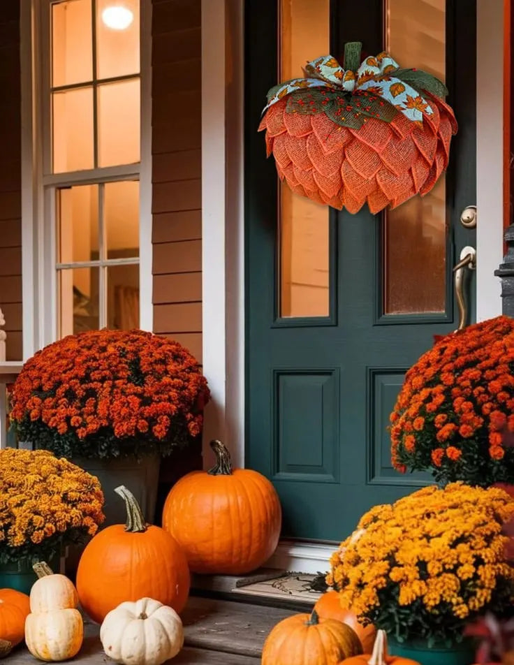 🔥Last Day 49% OFF 🍁 Farmhouse Pumpkin Wreath For Front Door