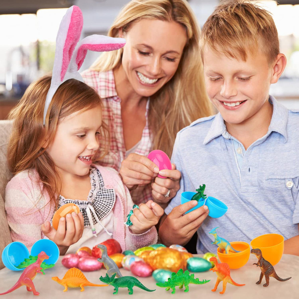 BUY 2 FREE SHIPPING -Easter Eggs Filled With Pull-Back Construction Vehicles, Cute Animals, Dinosaurs, Jewelry pieces and Bunnies