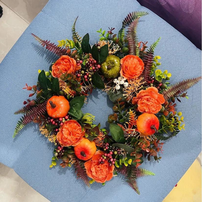 🔥Fall Peony And Pumpkin Wreath - Year Round Wreath -💖