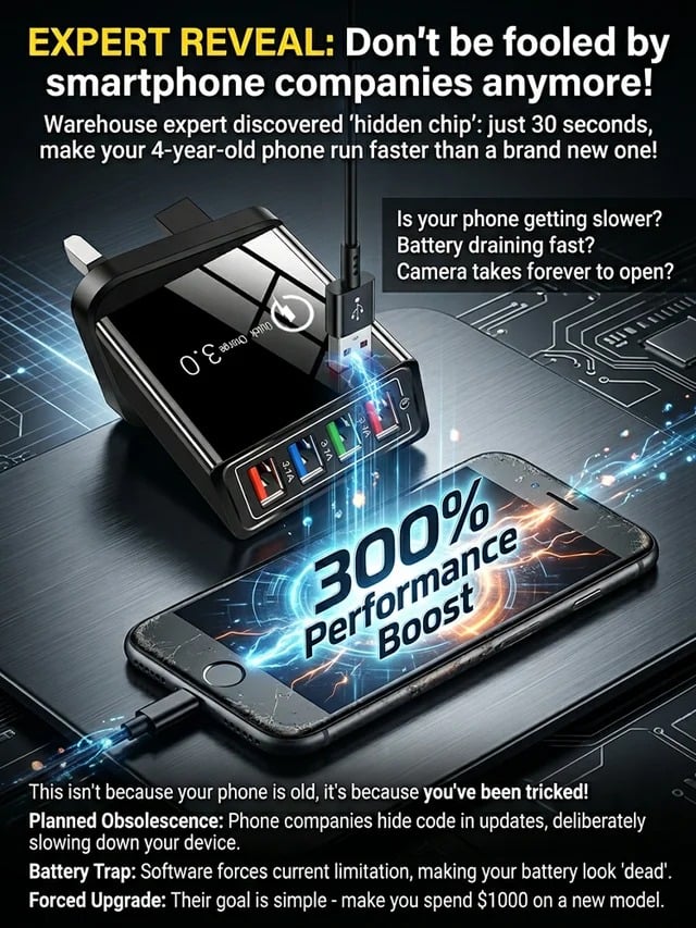 🎉Four-Port Travel Charger for Extended Phone Battery Life